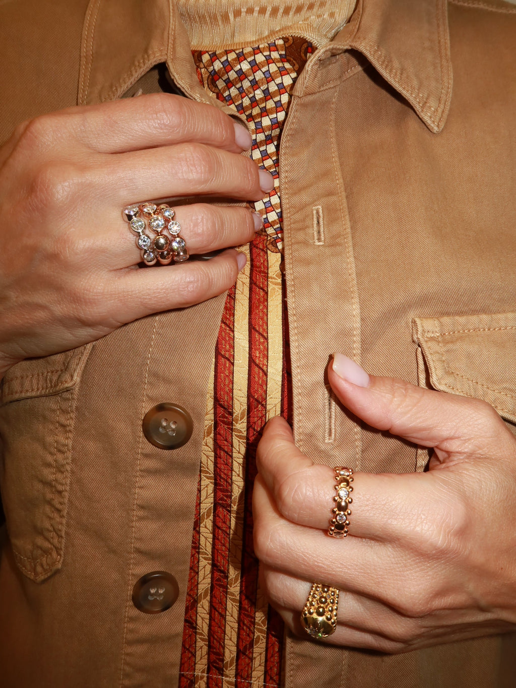 CELESTIAL ETERI DUALIS Ring White & Rose Solid Gold with Lab-Grown Diamonds