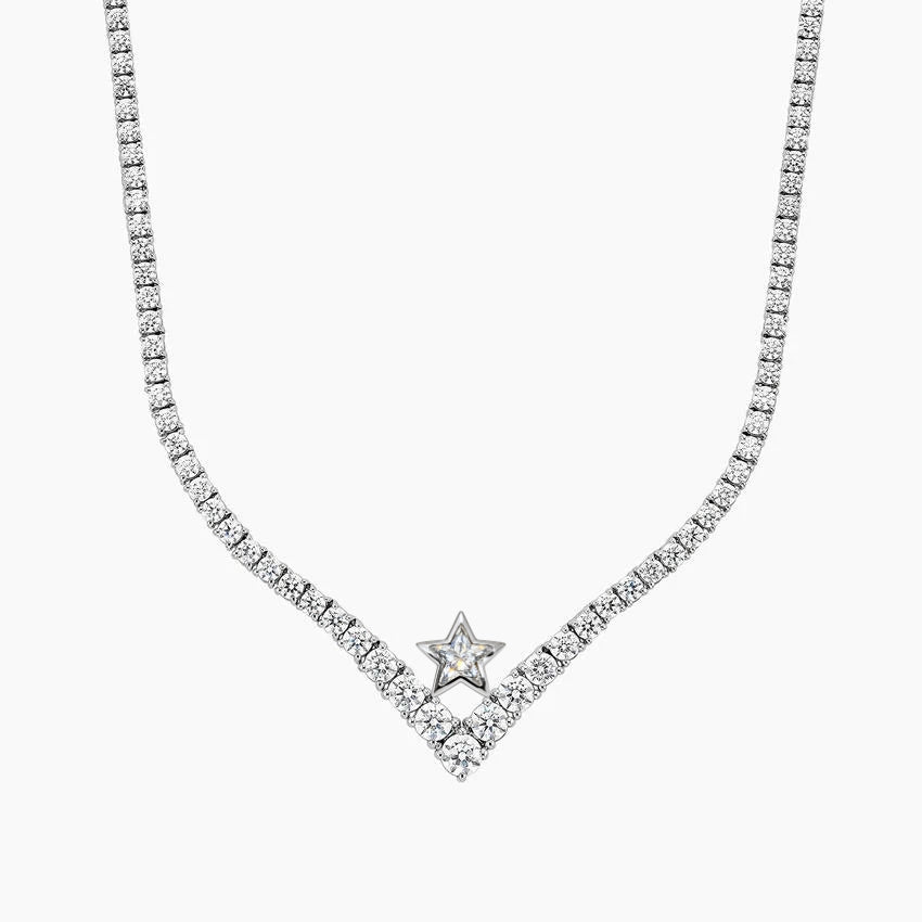 AMARYZ Bespoke The One V Diamond Tennis Necklace