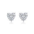 Heart-Shaped Stud Earrings 6 Carat Solid White Gold with Lab-Grown Diamonds