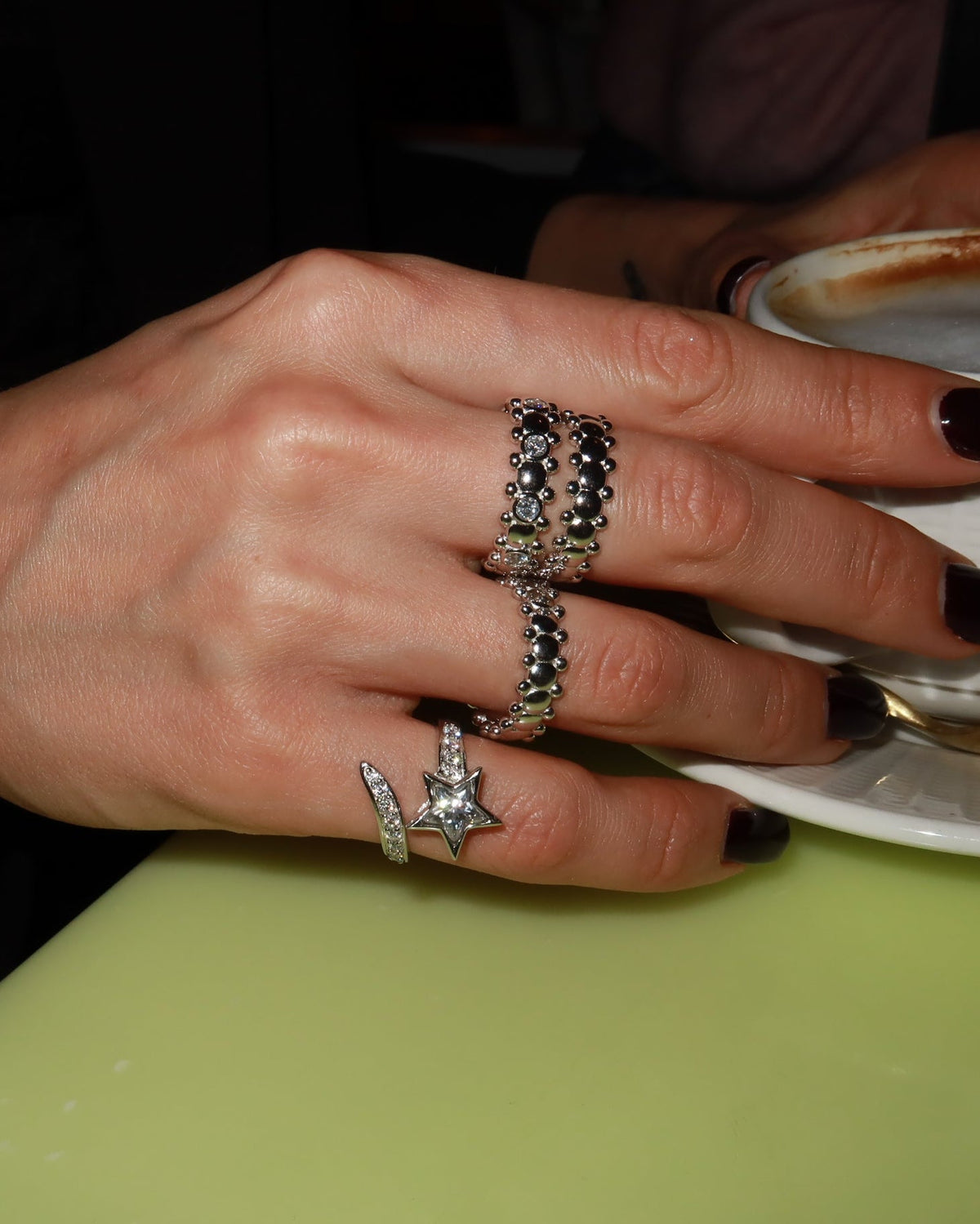 SUPERSTAR Pinky Ring Solid White Gold with Diamonds