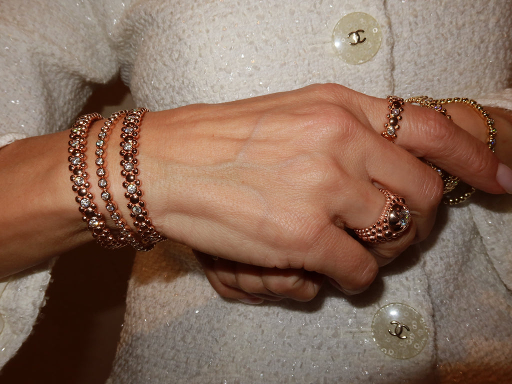 CERBERUS Bangle Solid Rose Gold with Lab-Grown Diamonds