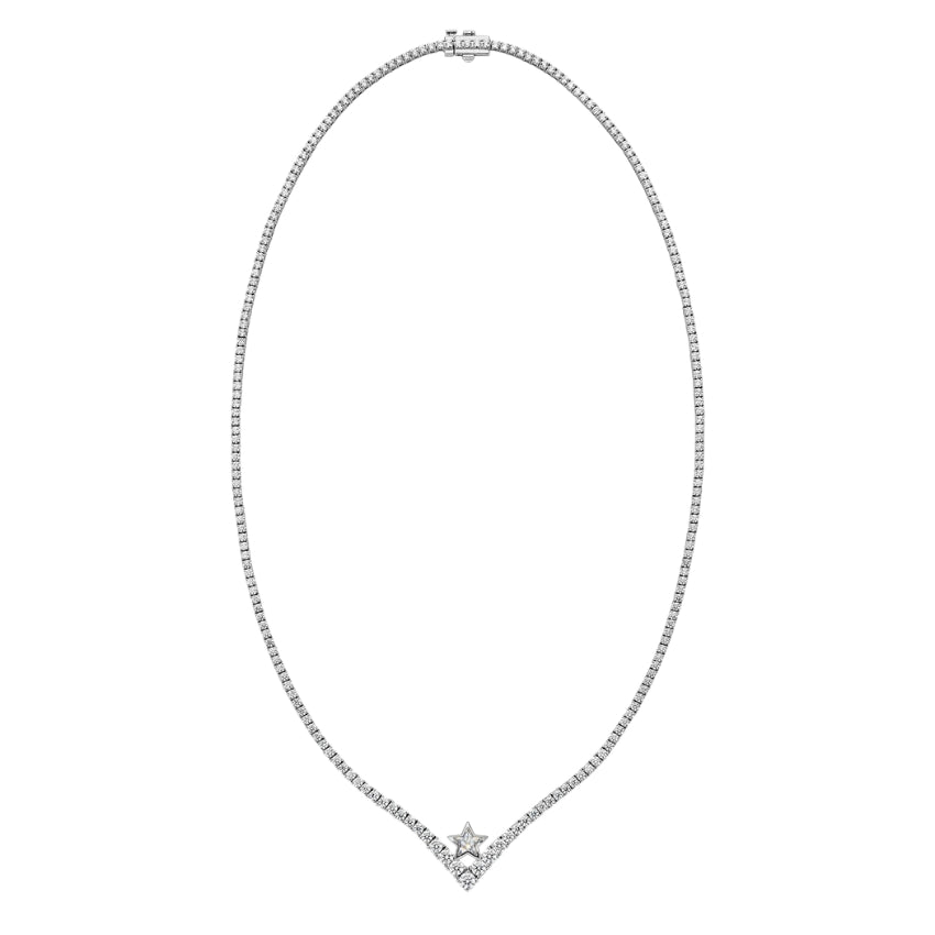 AMARYZ Bespoke The One V Diamond Tennis Necklace