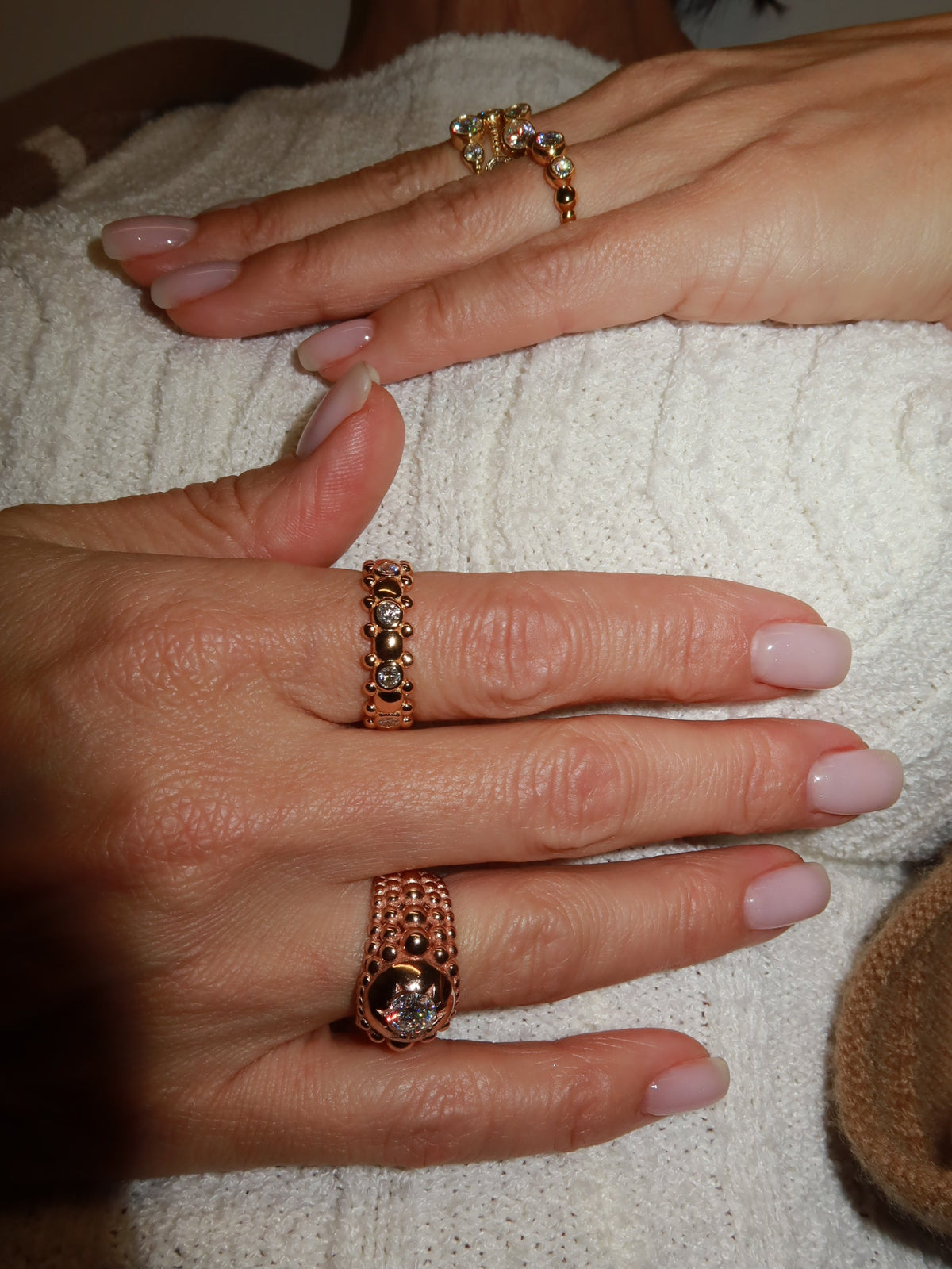 CERBERUS RING Solid Rose Gold with Lab-Grown Diamonds