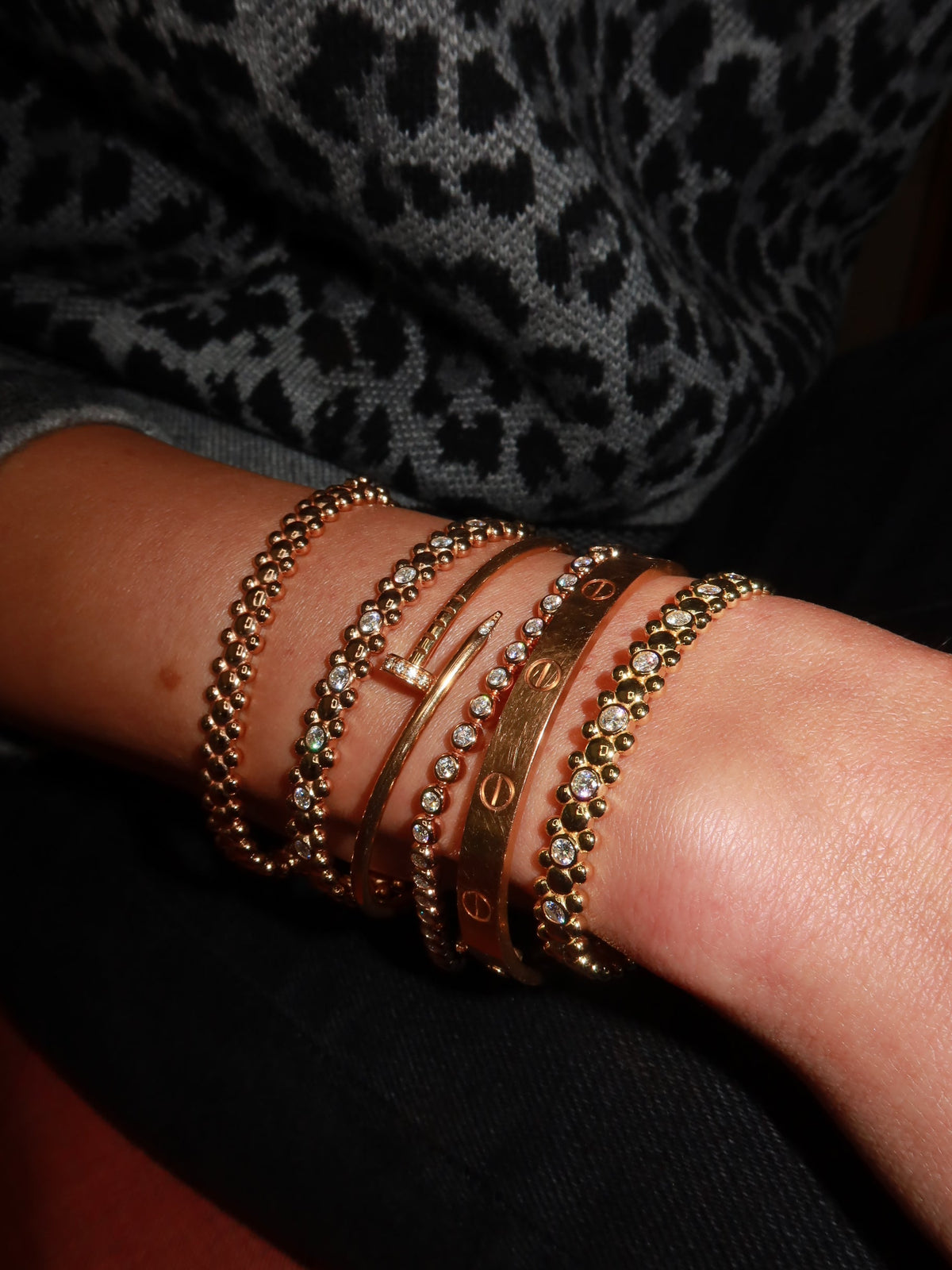 CERBERUS Bangle Solid Yellow Gold with Lab-Grown Diamonds