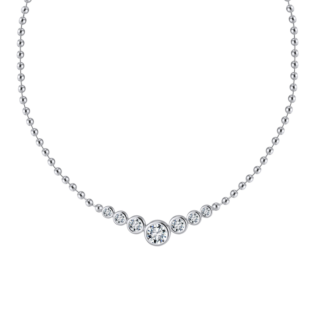 ETERI LOVE NECKLACE Solid White Gold with Lab-Grown Diamonds
