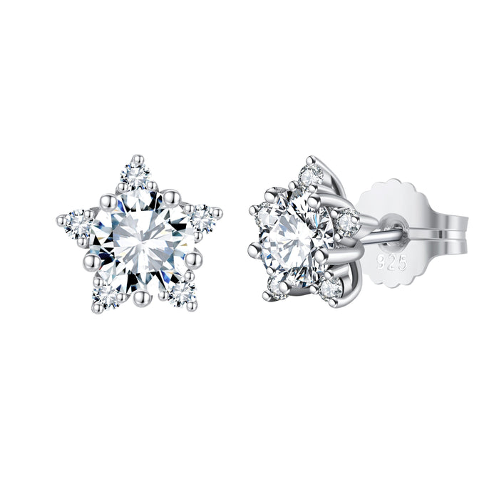 STELLI STUD EARRINGS Solid White Gold with Lab-Grown Diamonds