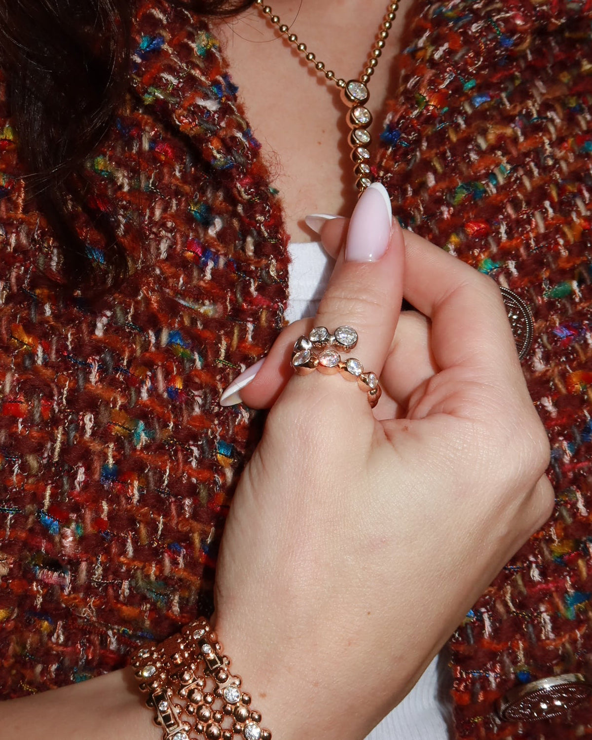 CELESTIAL ETERI DUALIS Ring White & Rose Solid Gold with Lab-Grown Diamonds