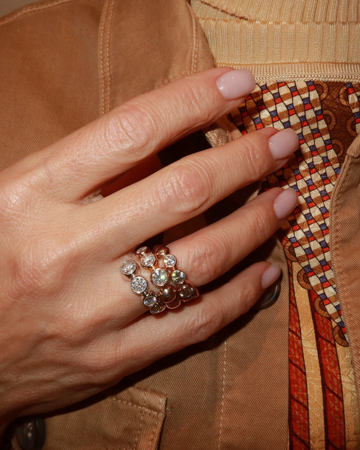 CELESTIAL ETERI DUALIS Ring White & Rose Solid Gold with Lab-Grown Diamonds