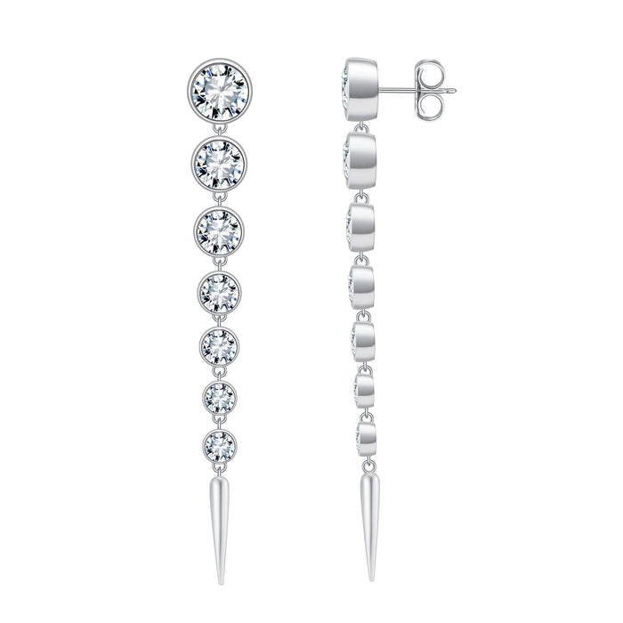 ETERI LONG EARRINGS Solid White Gold with Lab-Grown Diamonds