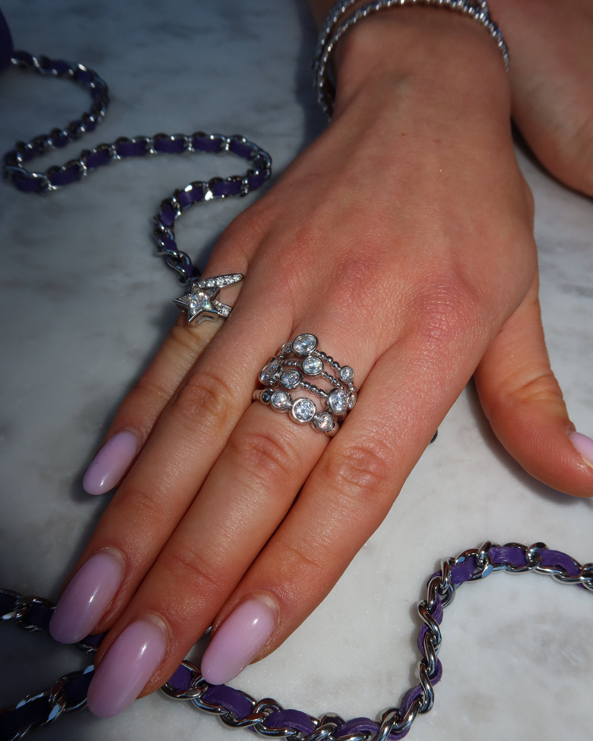 MORO RING Solid White Gold with Lab-Grown Diamonds