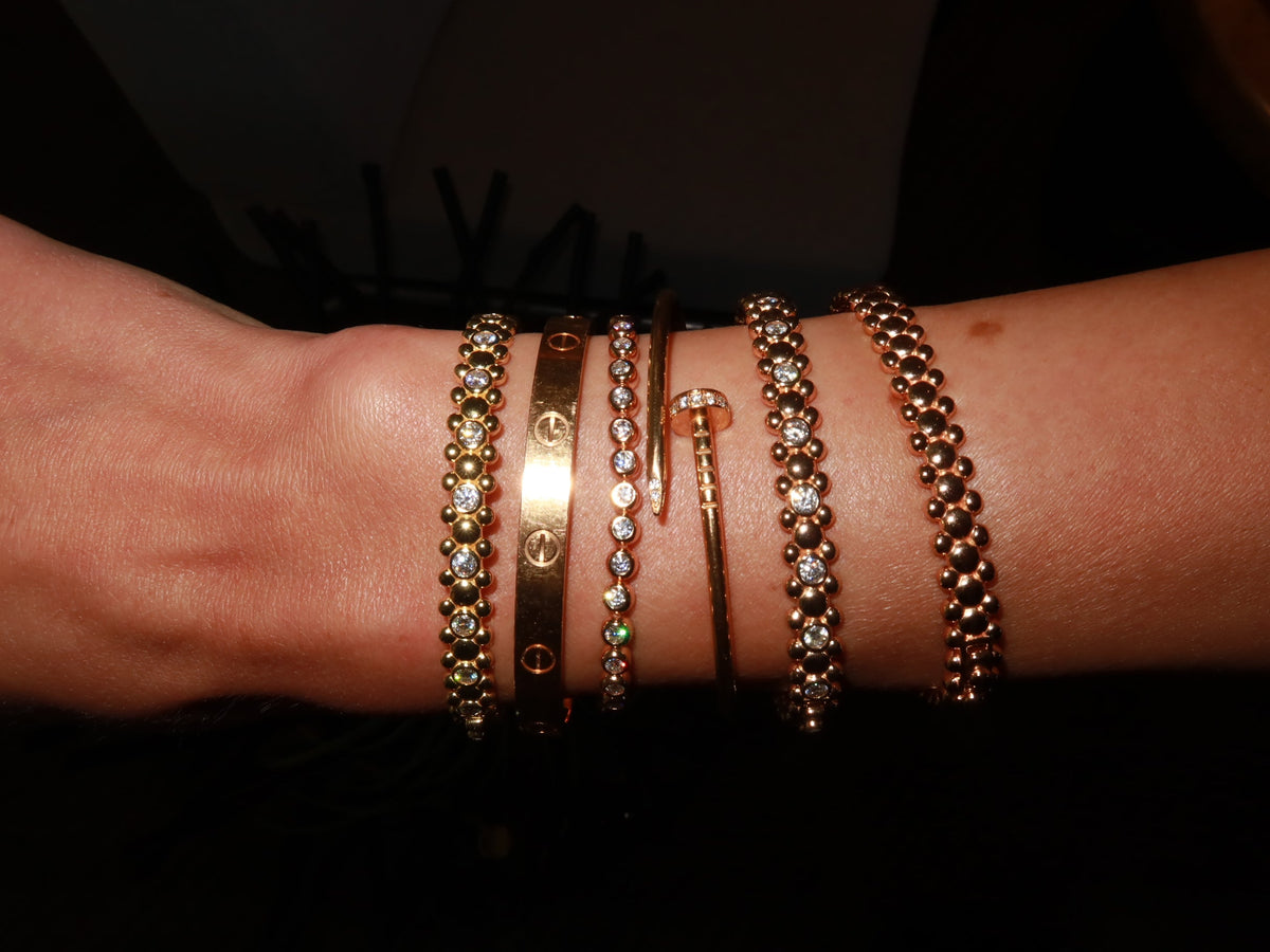 CERBERUS Bangle Solid Yellow Gold with Lab-Grown Diamonds