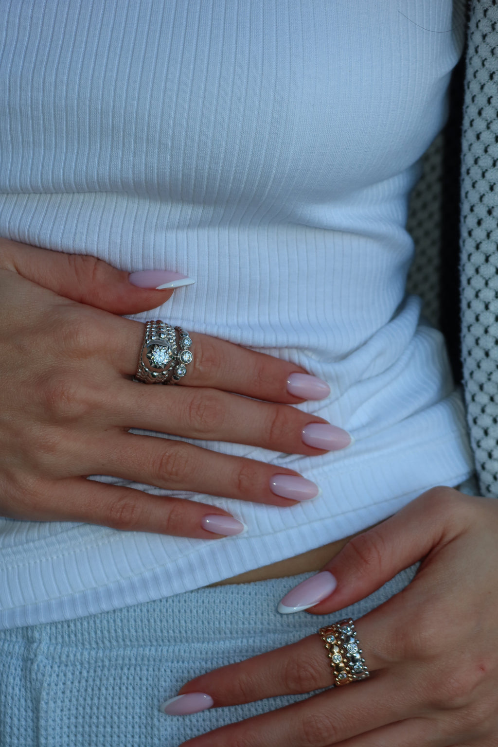 STELLI RING Solid White Gold with Lab-Grown Diamonds
