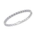 Triple Tennis Bracelet Solid White Gold with Lab-Grown Diamonds