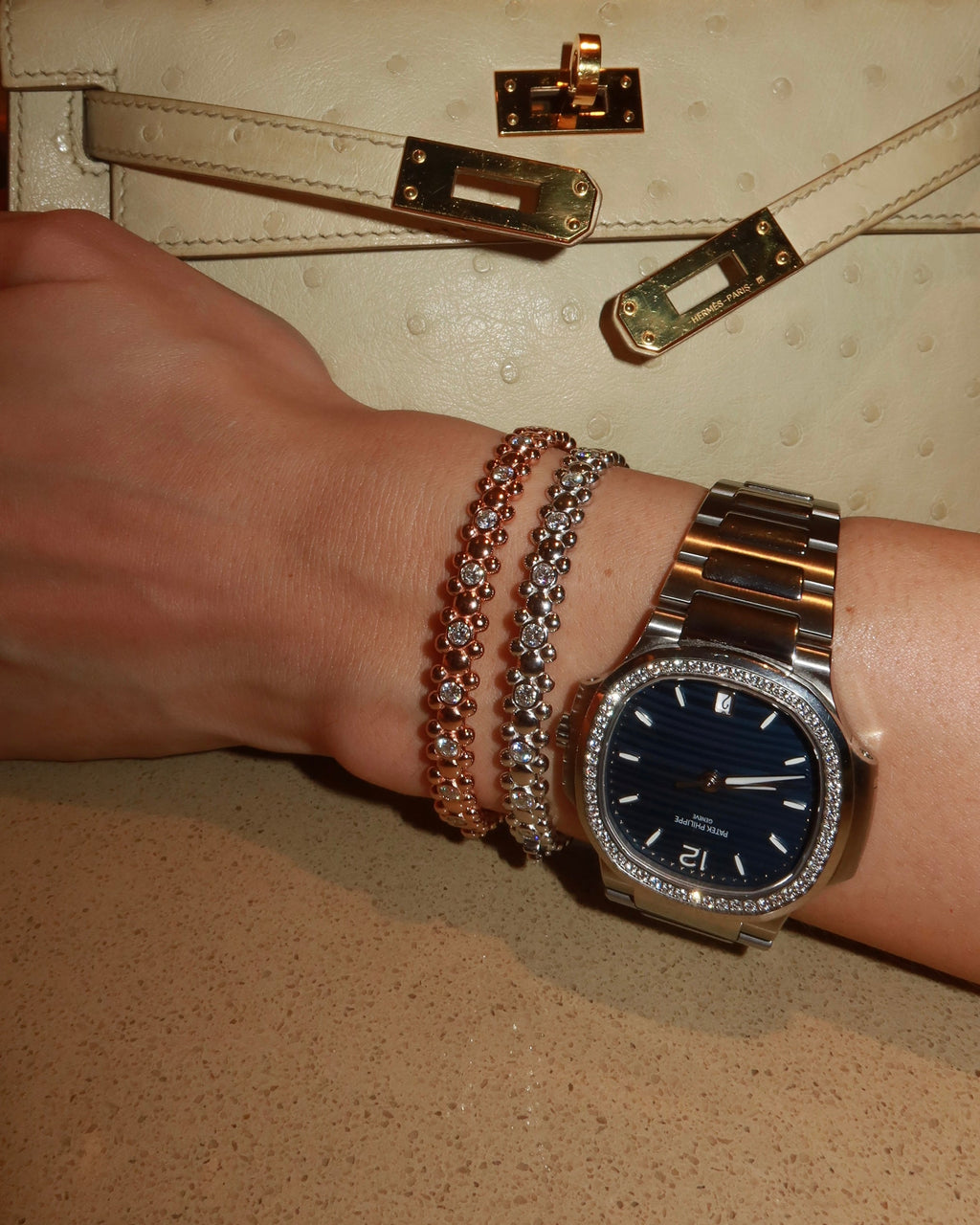 CERBERUS Bangle Solid White Gold with Lab-Grown Diamonds