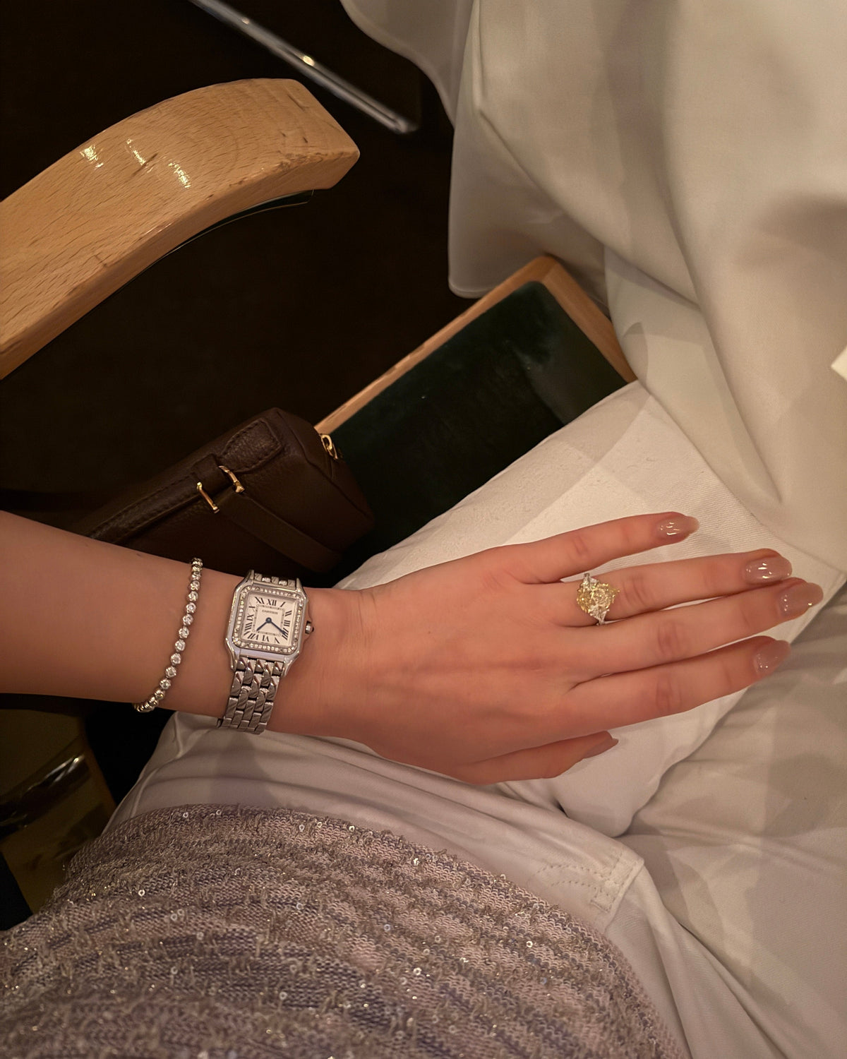 ETERI TENNIS BRACELET Solid White Gold with Lab-Grown Diamonds