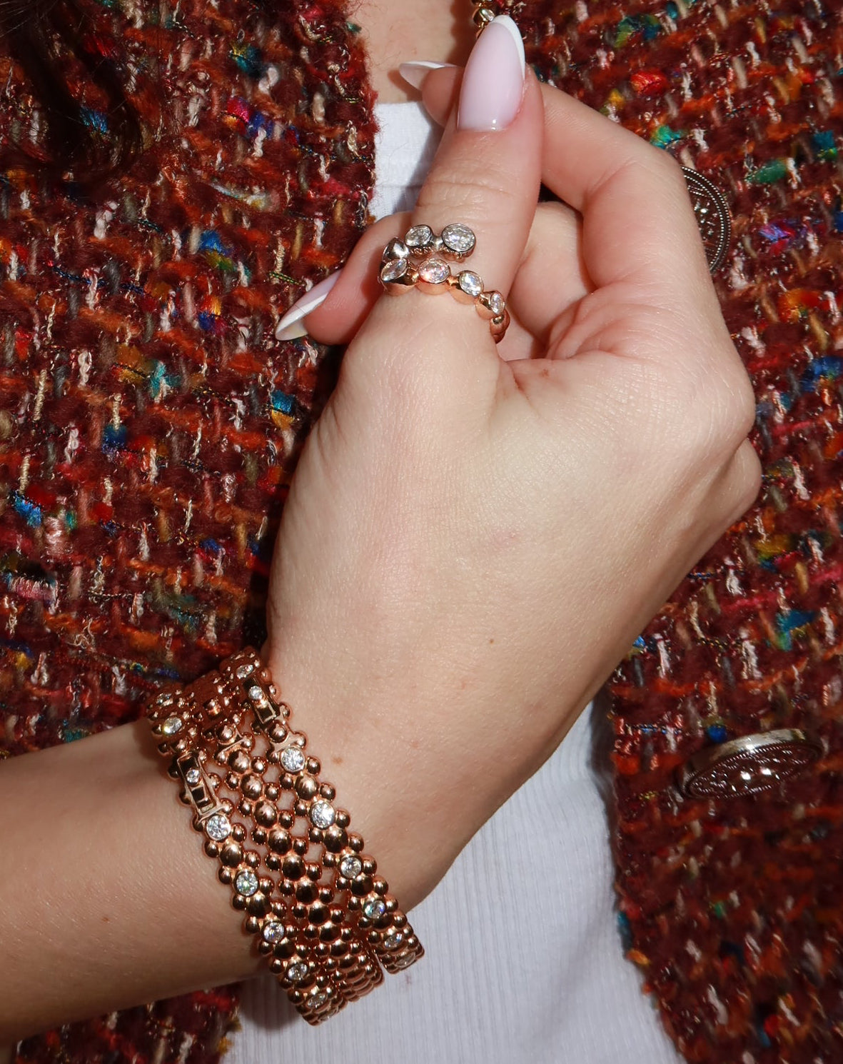 CELESTIAL ETERI DUALIS Ring White & Rose Solid Gold with Lab-Grown Diamonds