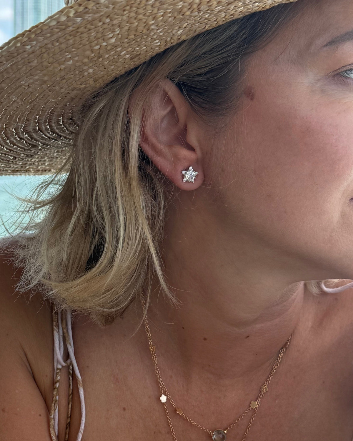 STELLI STUD EARRINGS Solid White Gold with Lab-Grown Diamonds