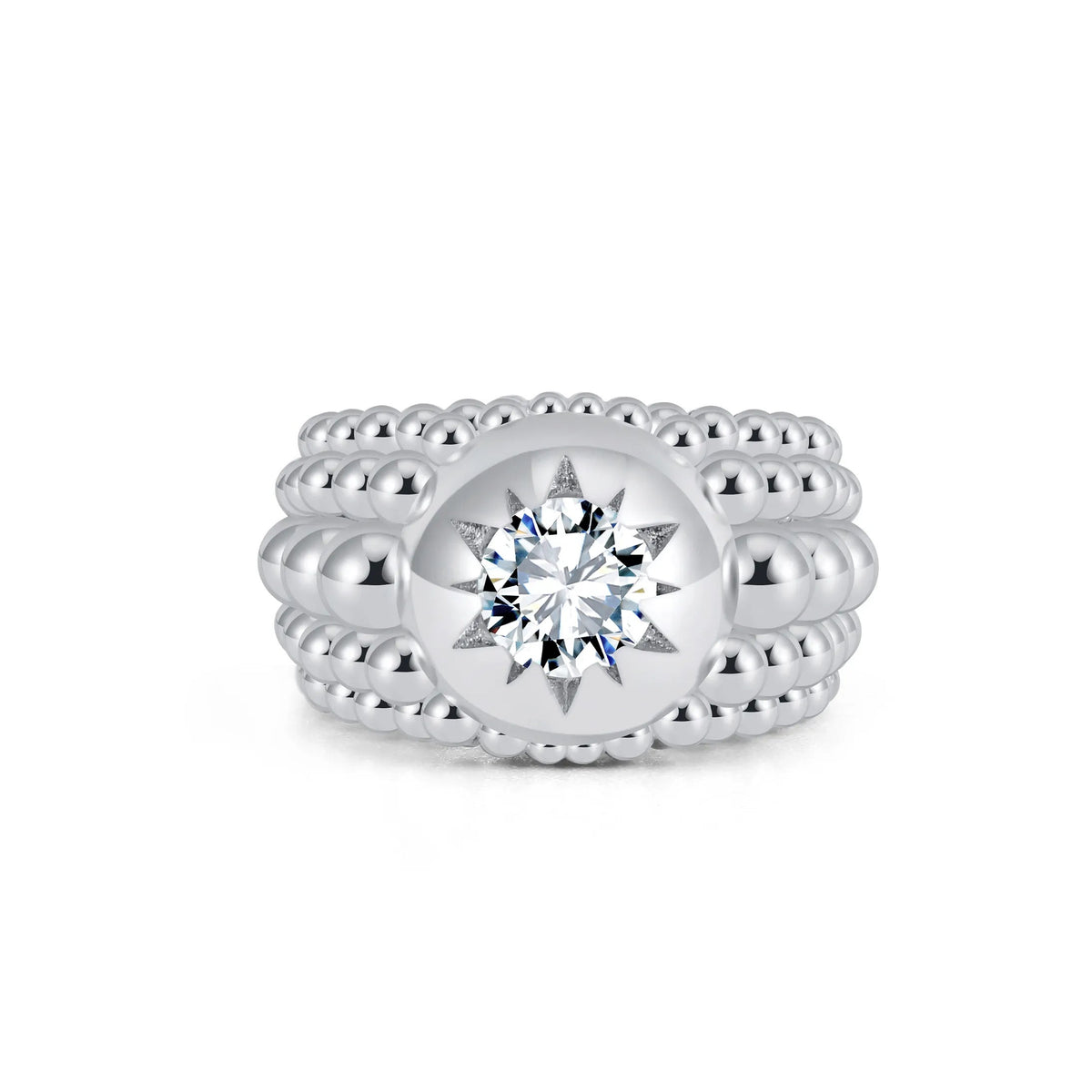STELLI RING Solid White Gold with Lab-Grown Diamonds