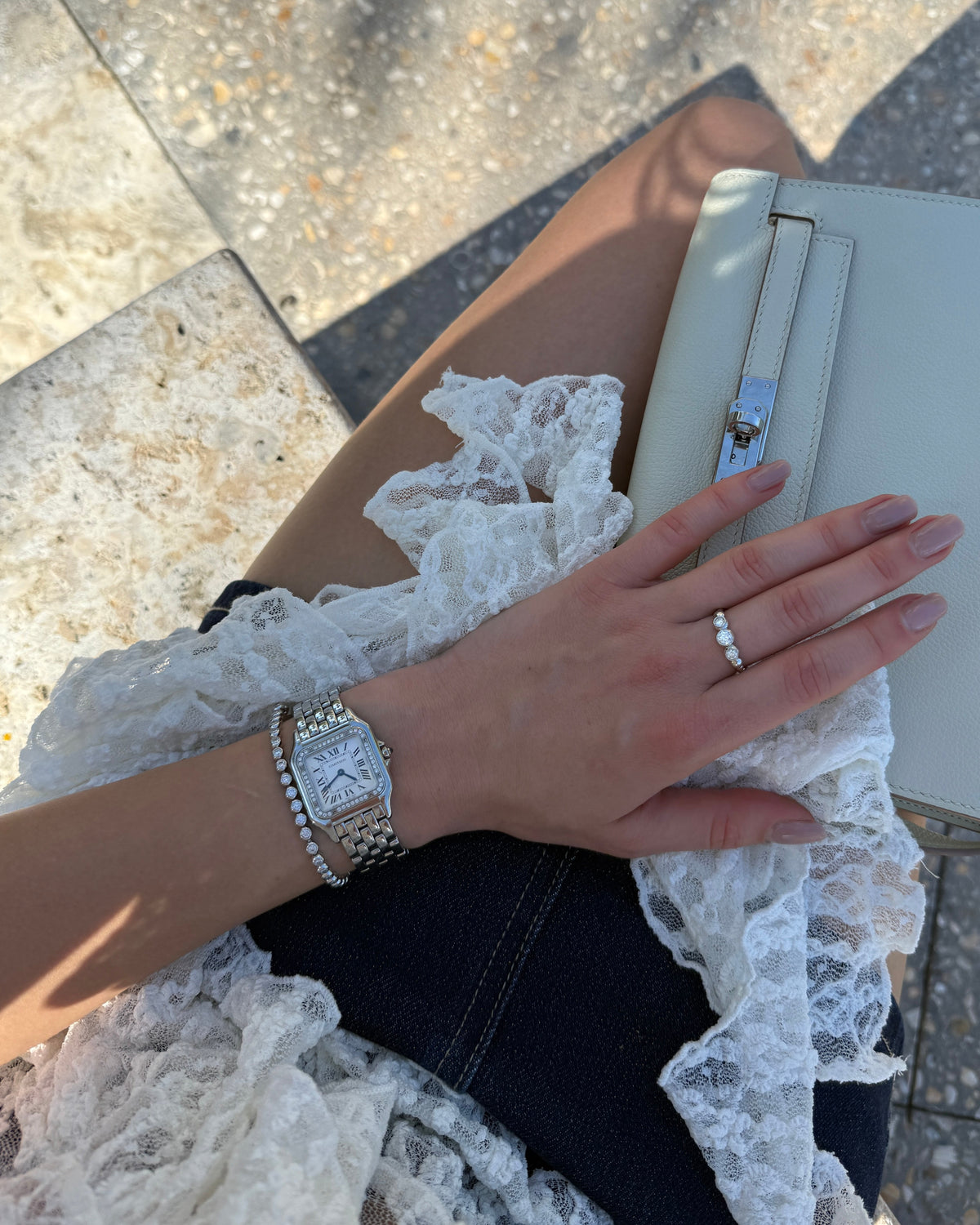 ETERI TENNIS BRACELET Solid White Gold with Lab-Grown Diamonds