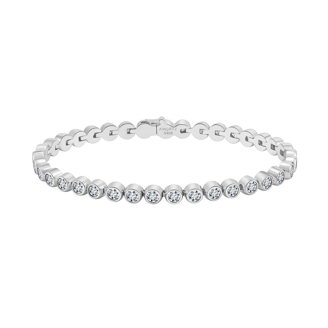 ETERI TENNIS BRACELET Solid White Gold with Lab-Grown Diamonds