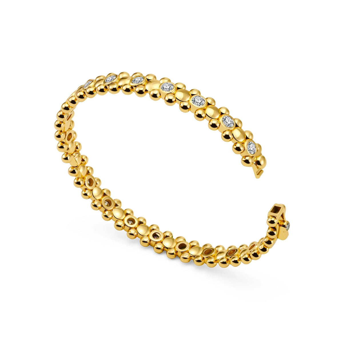 CERBERUS Bangle Solid Yellow Gold with Lab-Grown Diamonds