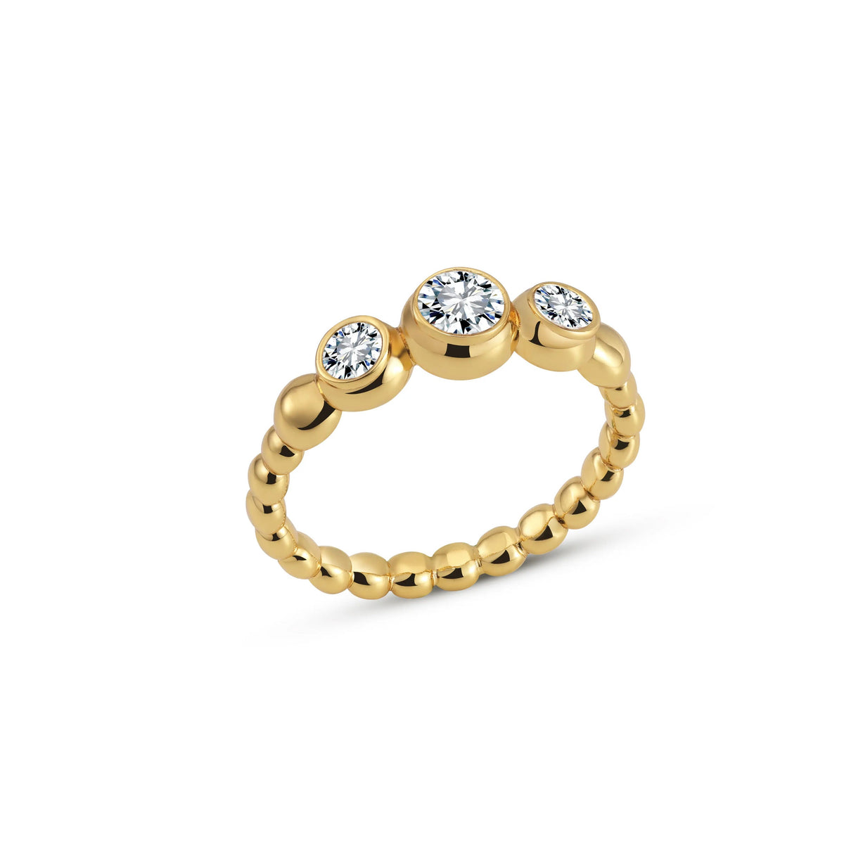 MORO RING 18K Solid Yellow Gold with Lab-Grown Diamonds