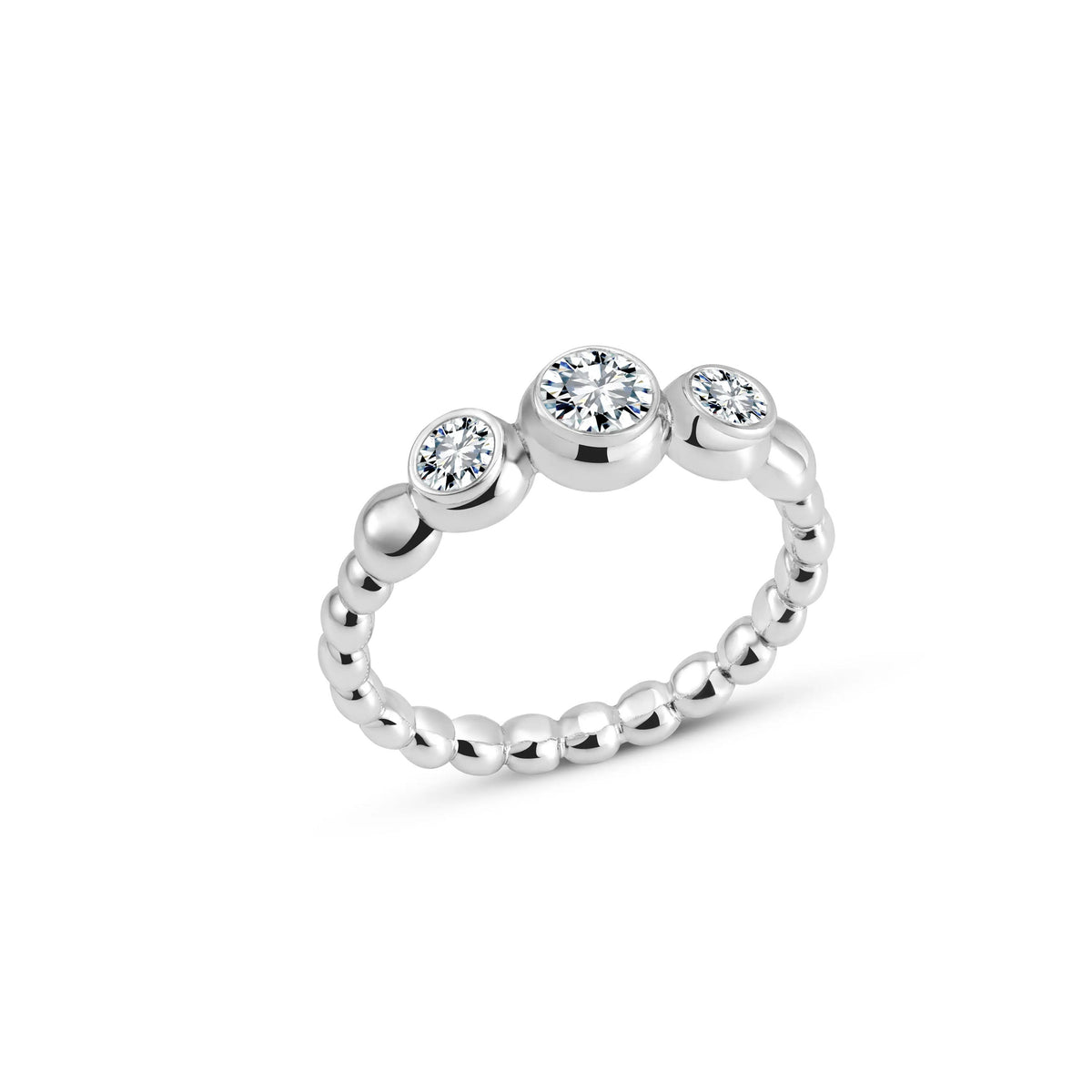 MORO RING Solid White Gold with Lab-Grown Diamonds