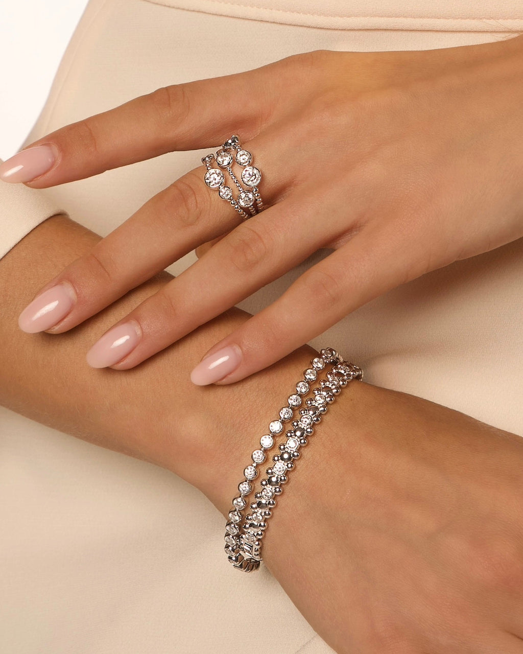 ETERI TENNIS BRACELET Solid White Gold with Lab-Grown Diamonds
