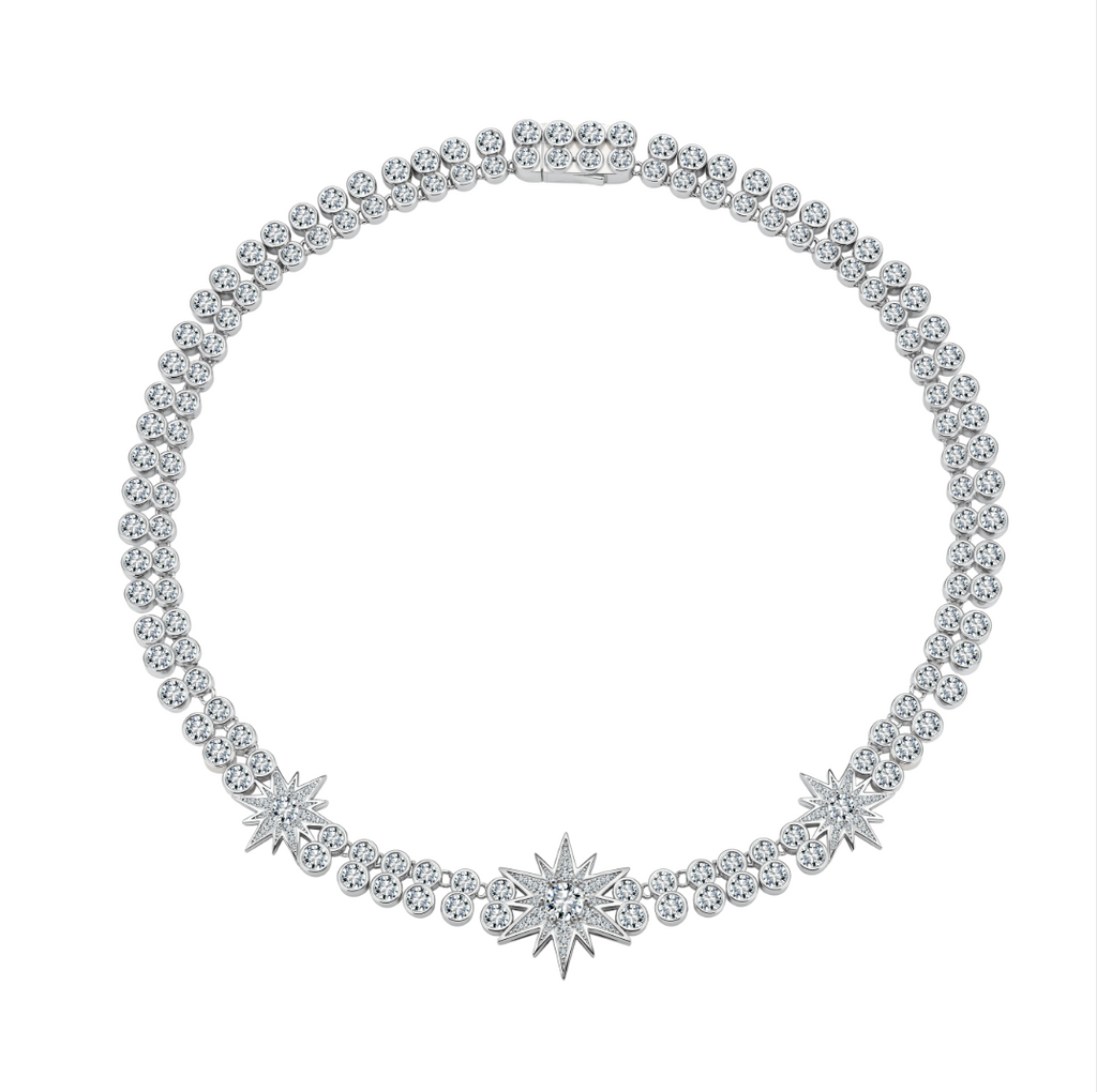 CELESTIAL NECKLACE Solid White Gold with Diamonds