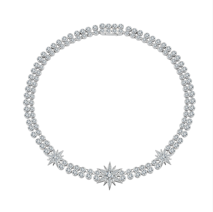 CELESTIAL NECKLACE Solid White Gold with Diamonds