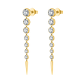 ETERI LONG EARRINGS Solid Yellow Gold with Lab-Grown Diamonds