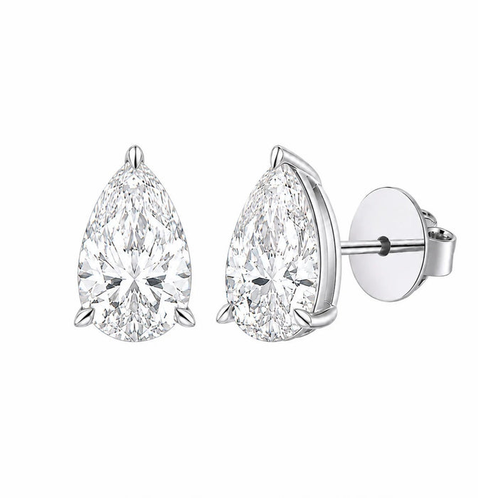 Teardrop 8-Carat Pear-Cut Lab-grown Stud Earrings
