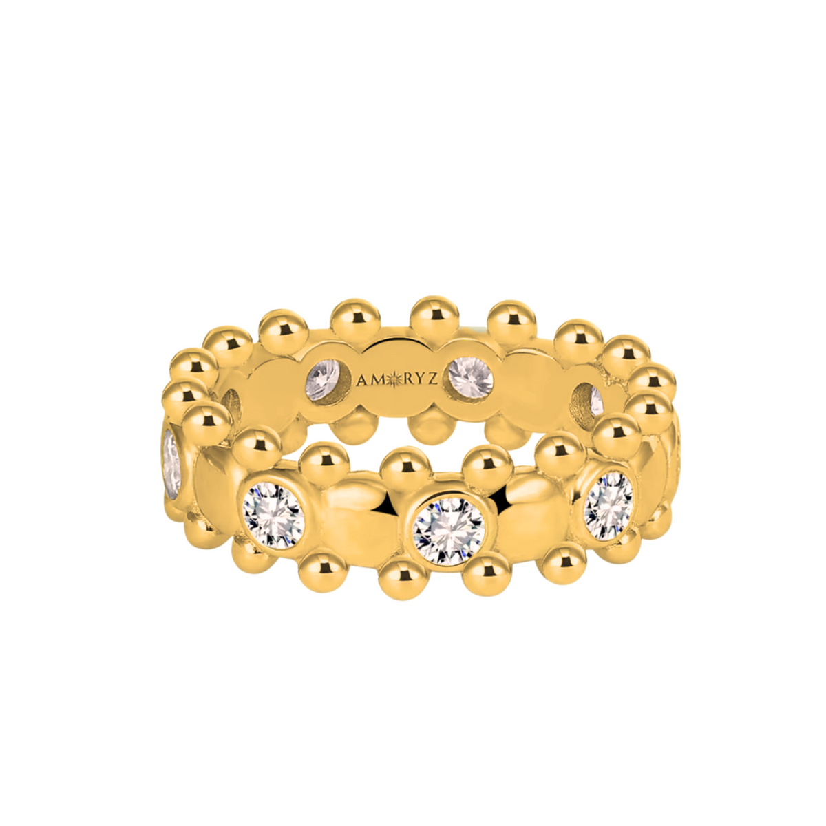CERBERUS RING Solid Yellow Gold with Lab-Grown Diamonds