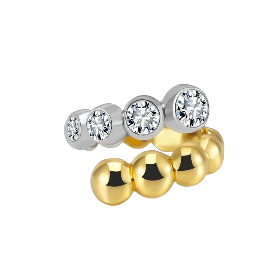 ETERI DUALIS Ring 18K Yellow & White Solid Gold with Lab-Grown Diamonds