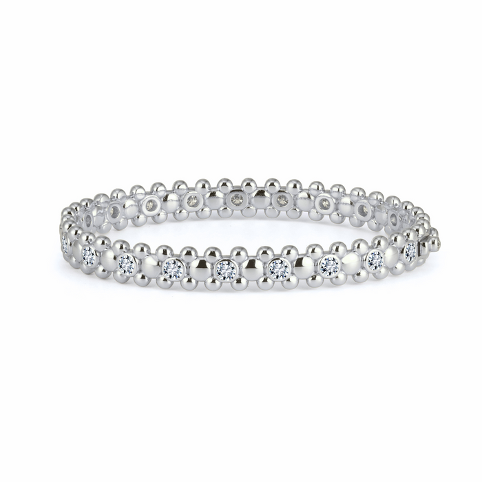 CERBERUS Bangle Solid White Gold with Lab-Grown Diamonds