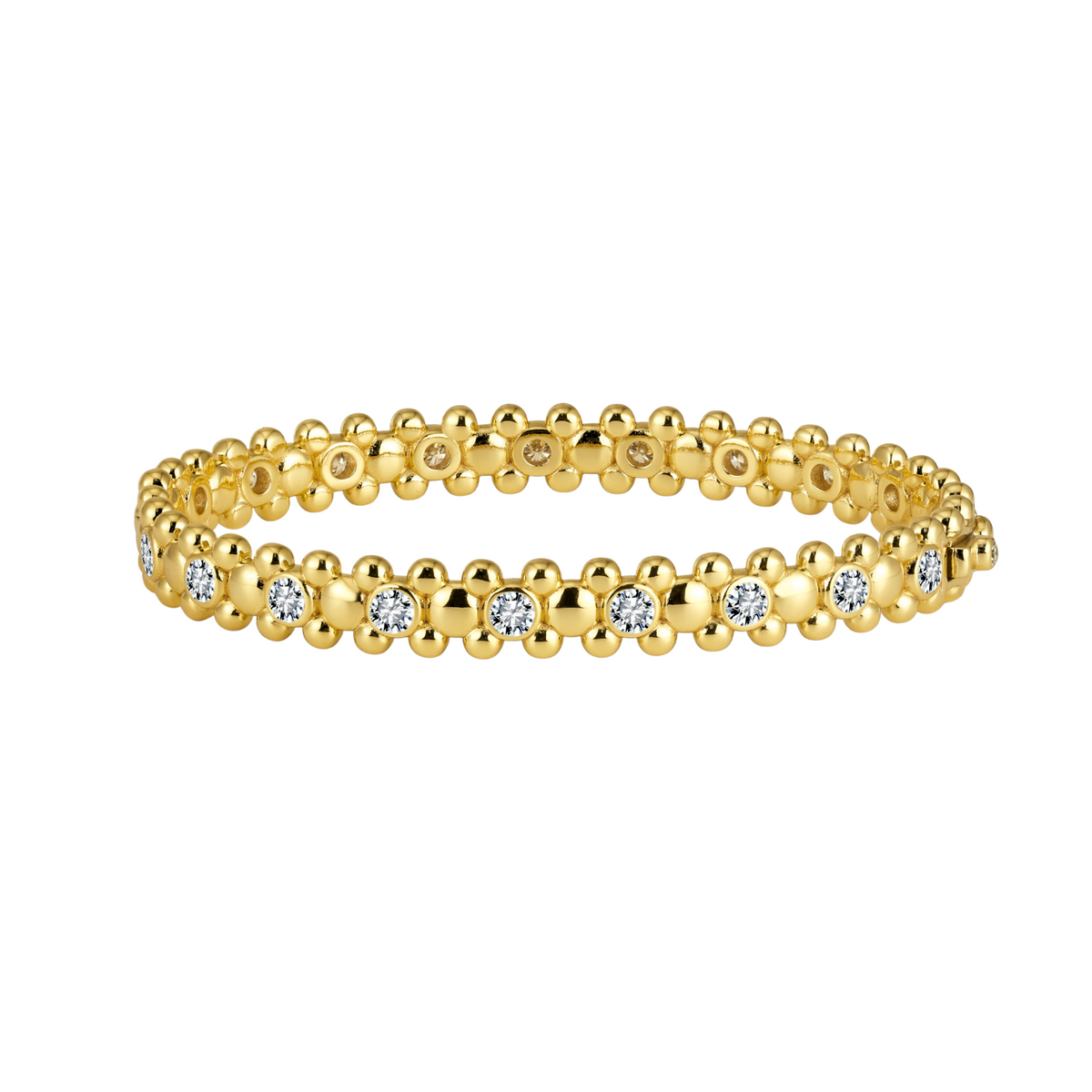 CERBERUS Bangle Solid Yellow Gold with Lab-Grown Diamonds