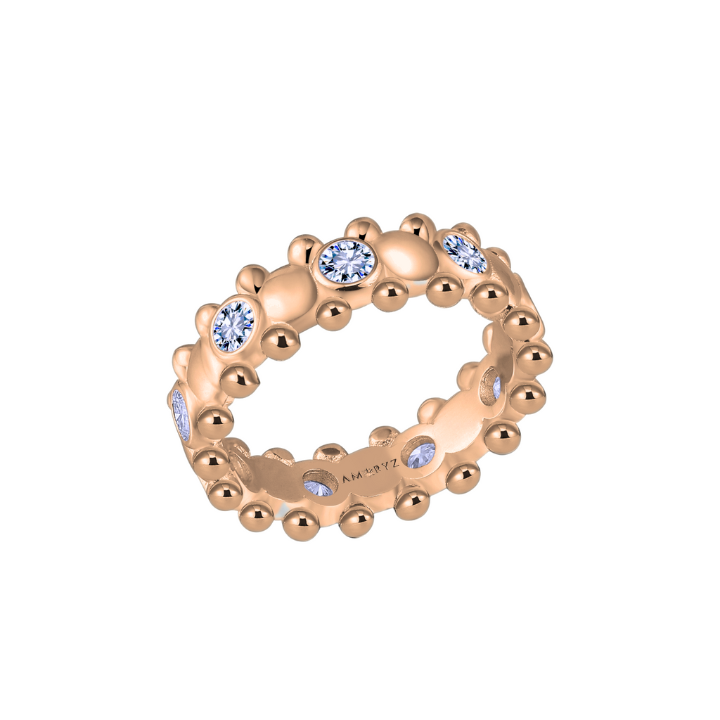 CERBERUS RING Solid Rose Gold with Lab-Grown Diamonds