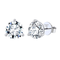 CLASSICA 6 Carat Round Flawless Three-Prong Martini Stud Earrings Solid White Gold with Lab-Grown Diamonds