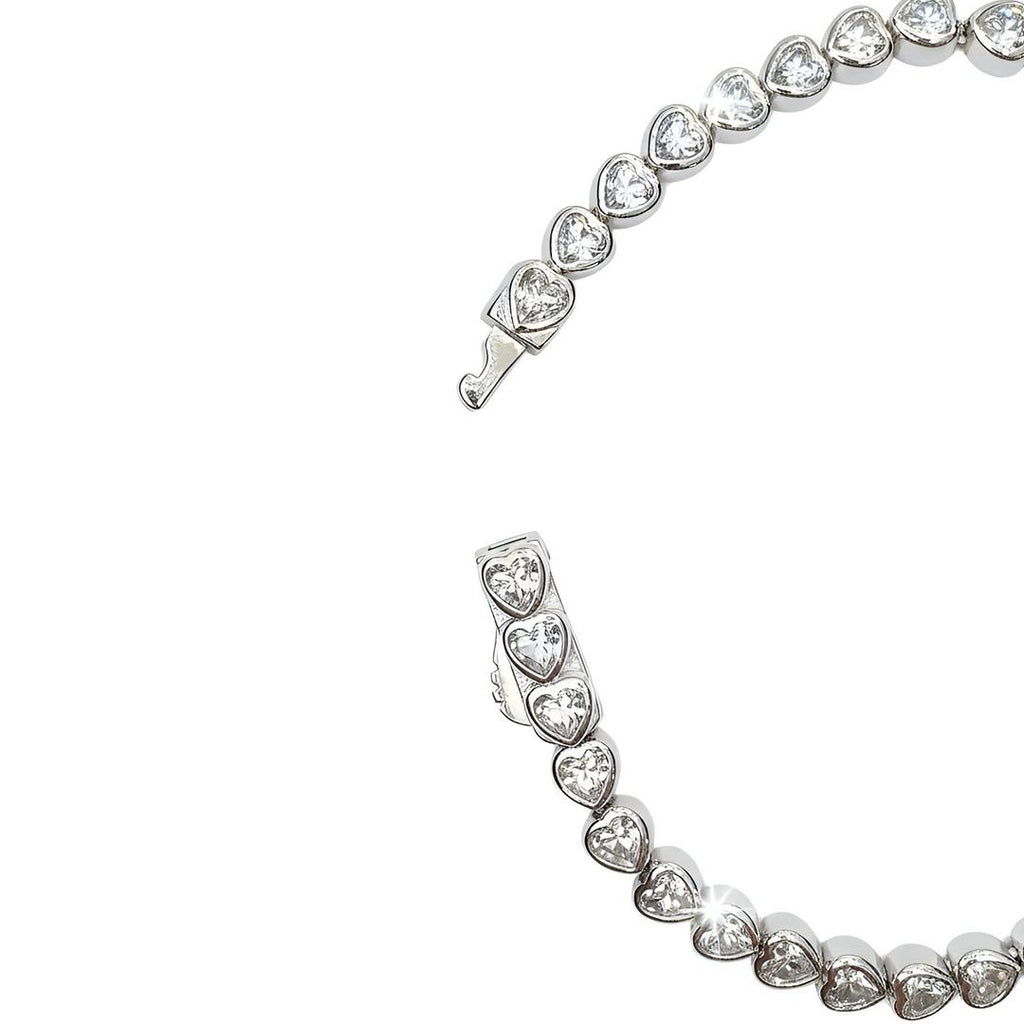 LOVE TENNIS BRACELET Solid  White Gold with Lab-Grown Diamonds