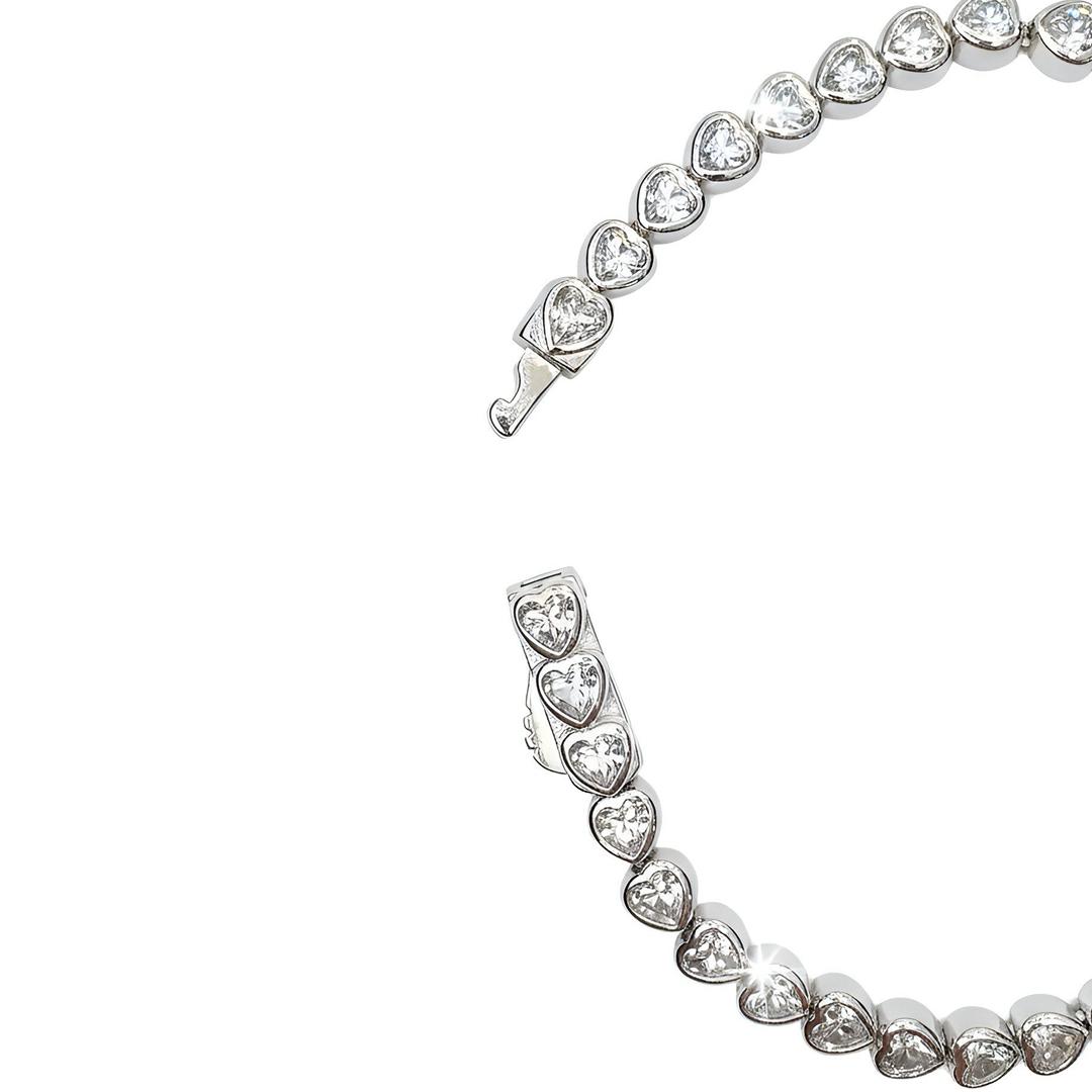 LOVE TENNIS BRACELET Solid  White Gold with Lab-Grown Diamonds