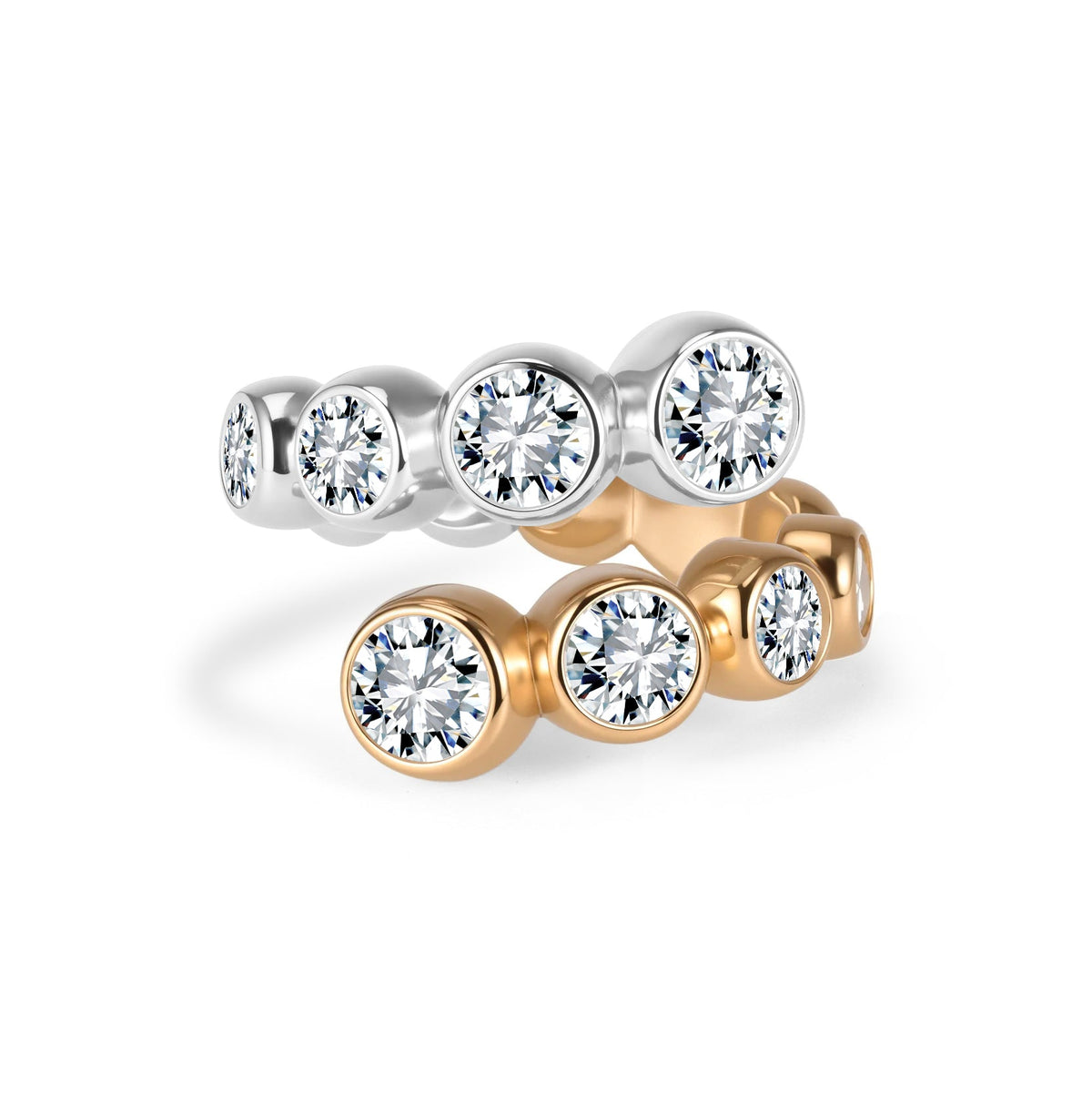 CELESTIAL ETERI DUALIS Ring White & Rose Solid Gold with Lab-Grown Diamonds