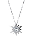 STELLI Statement Pendant with Chain Solid White Gold with Diamonds