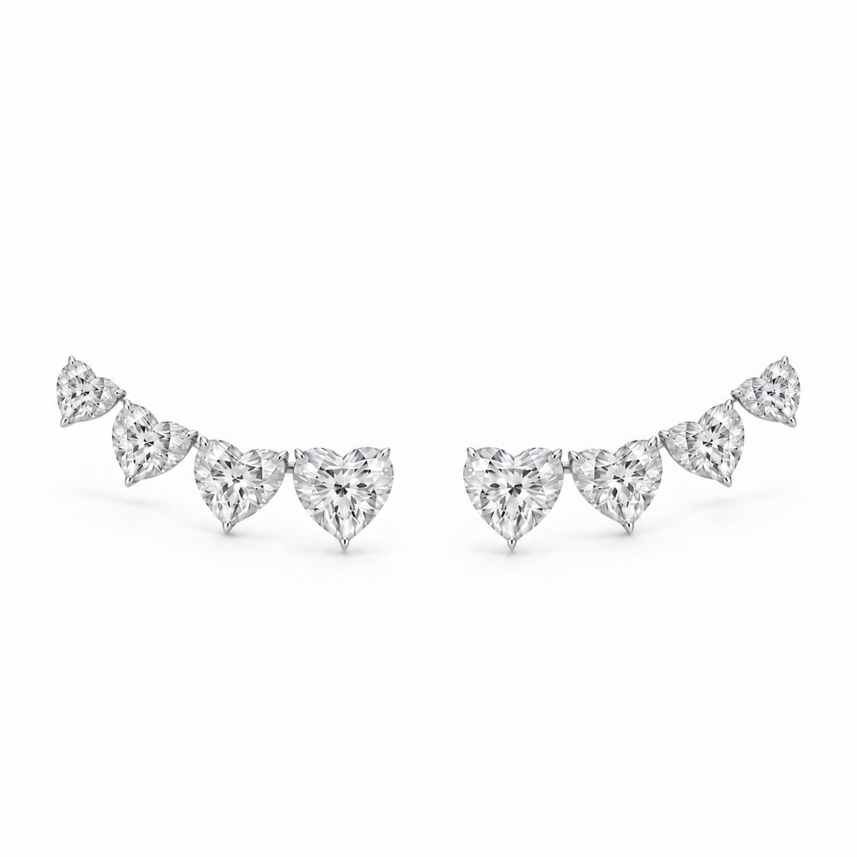 FOREVER IN LOVE 8-Hearts Ear Climbers