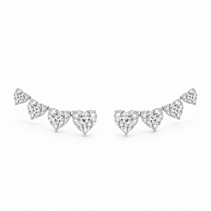 AMARYZ Love Story Forever In Love 8-Hearts Ear Climbers