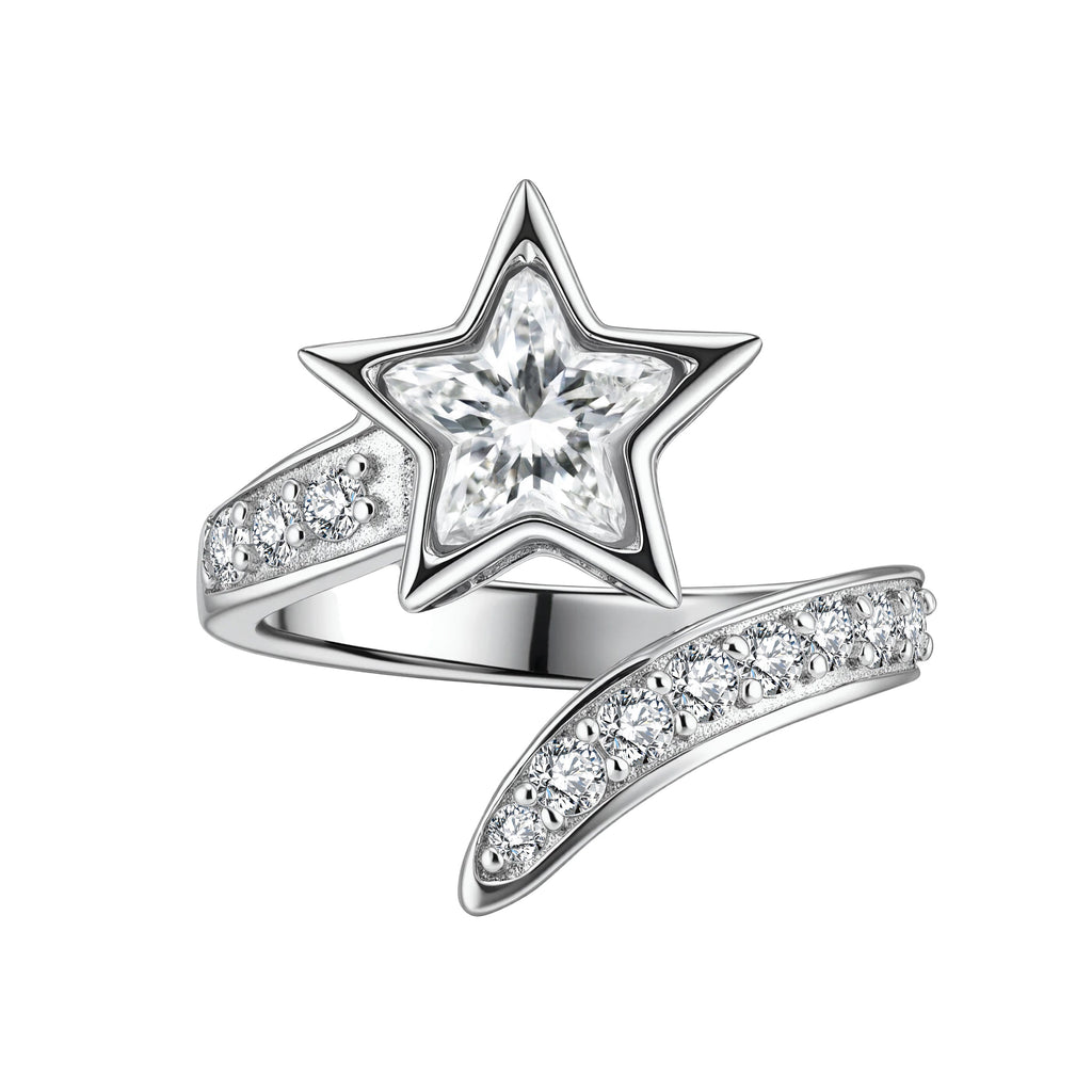 SUPERSTAR Pinky Ring Solid White Gold with Diamonds