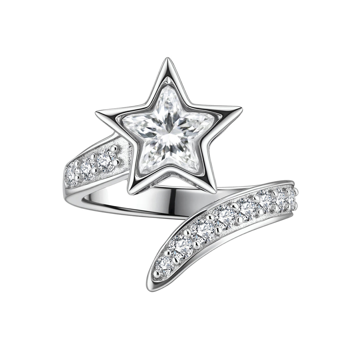 SUPERSTAR Pinky Ring Solid White Gold with Diamonds