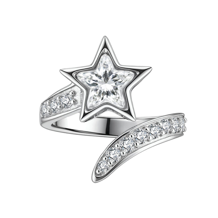 SUPERSTAR Pinky Ring Solid White Gold with Diamonds