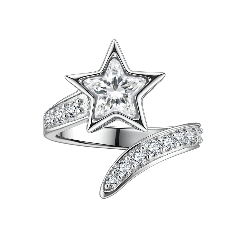 SUPERSTAR Pinky Ring Solid White Gold with Diamonds