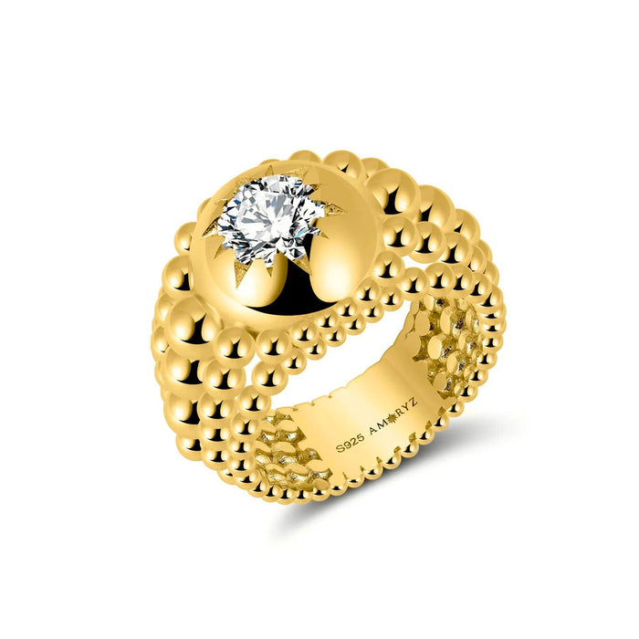 STELLI RING 18K Solid Yellow Gold With Lab-Grown Diamonds